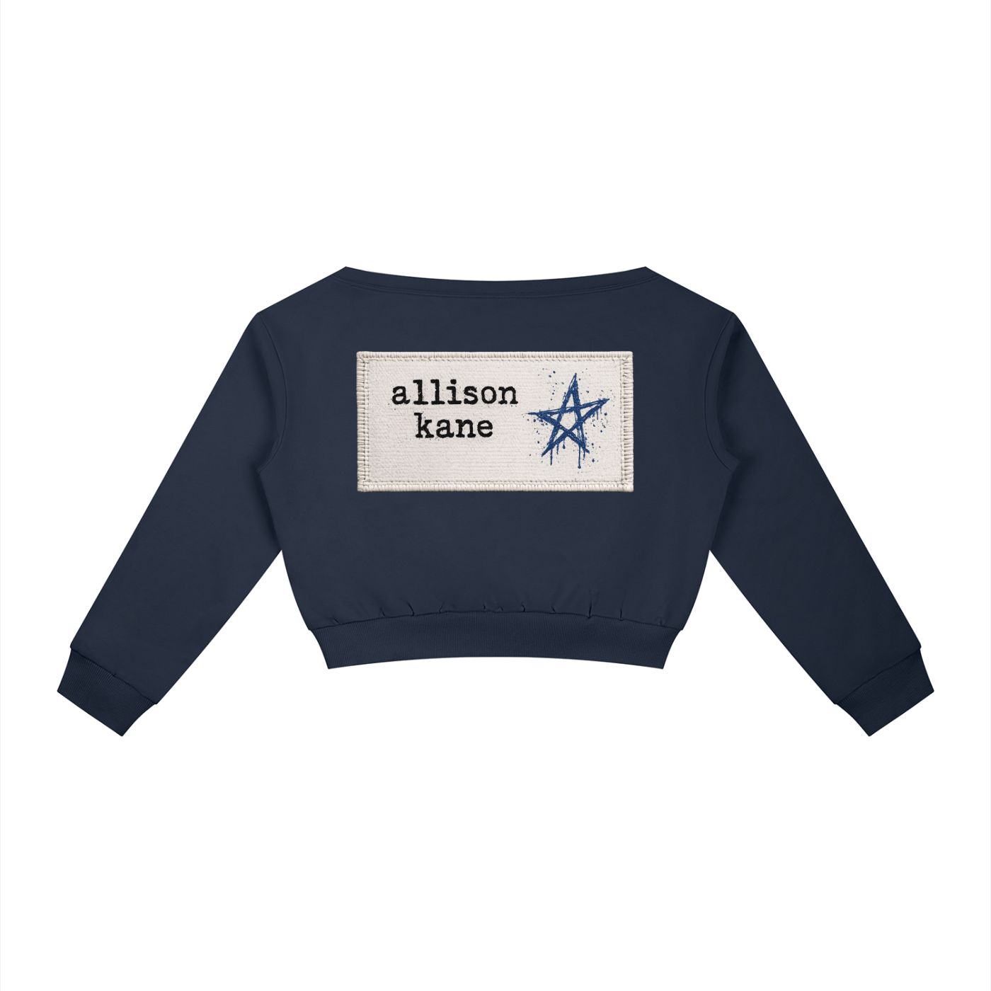 "AK" off-shoulder sweatshirt