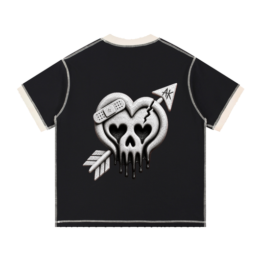 "i love girls in band tees" contrast-stitched cotton t-shirt