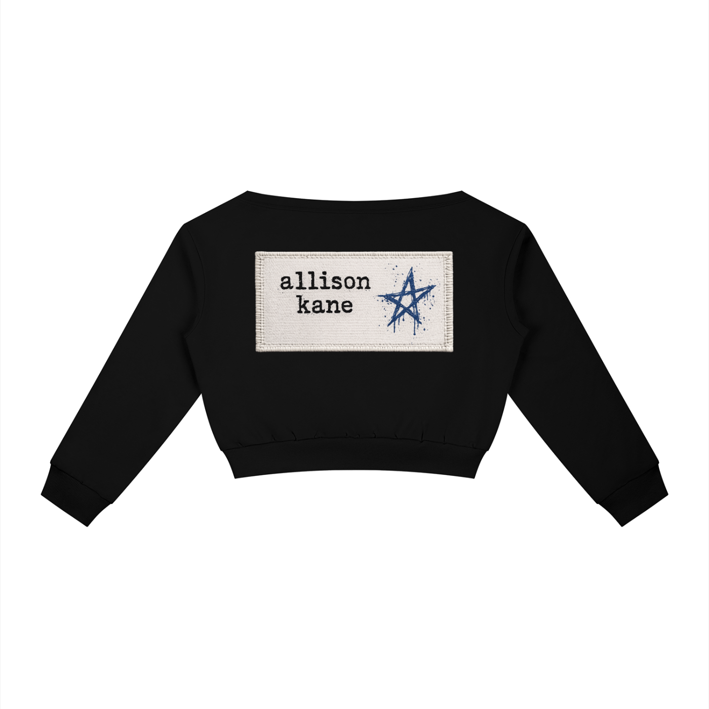"AK" off-shoulder sweatshirt