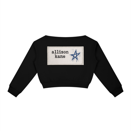 "AK" off-shoulder sweatshirt