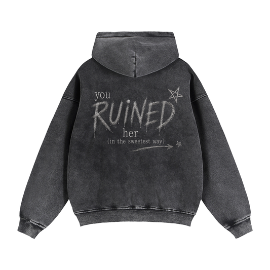 "peeping jane" zip-through boxy fleece hoodie