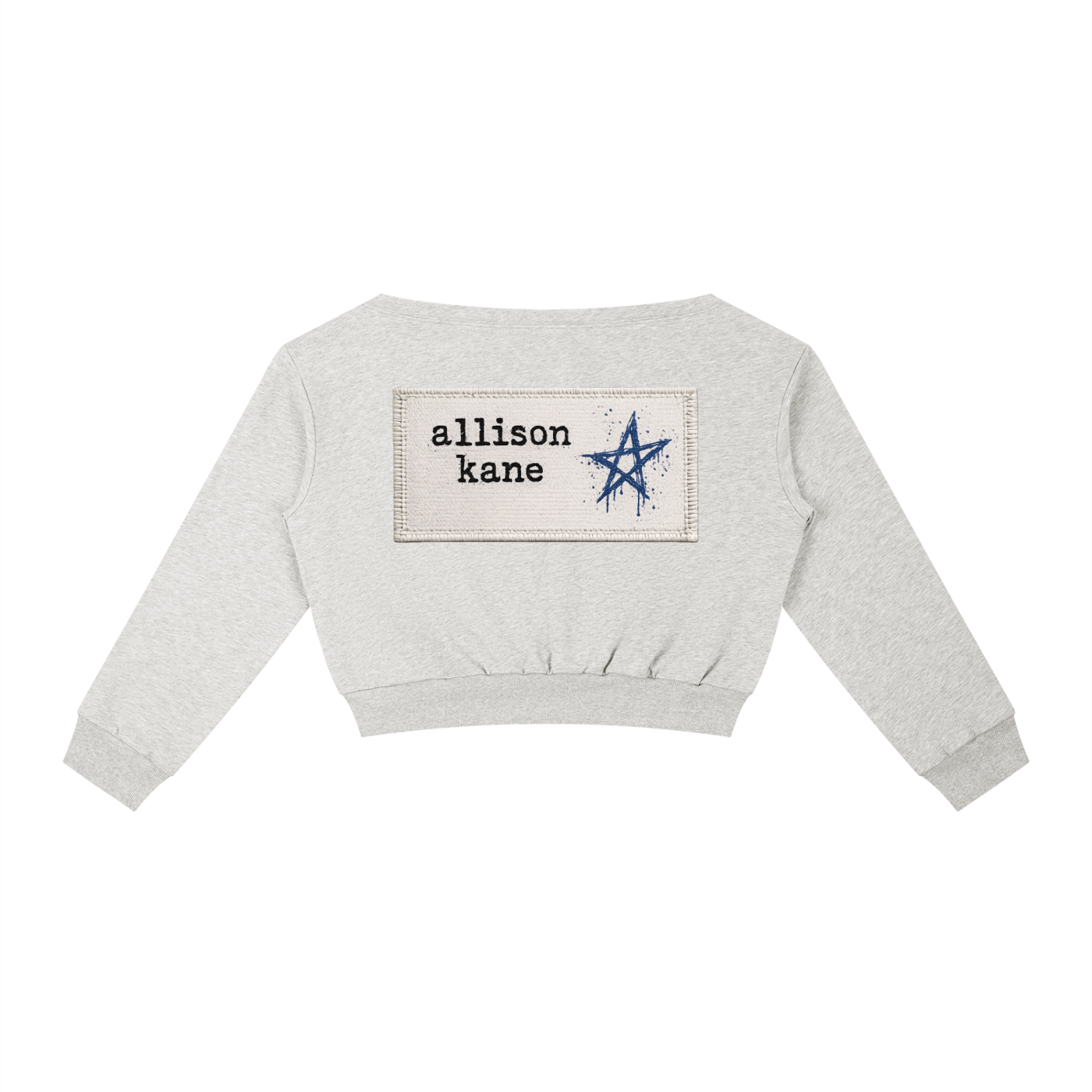 "AK" off-shoulder sweatshirt